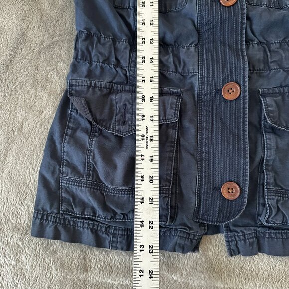 Abercrombie & Fitch Navy Cotton Vest Women's SMALL *missing button - Picture 4 of 6